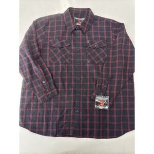 Milwaukee Leather Men's Button Front Long Sleeve Cotton Flannel Shirt 5XL